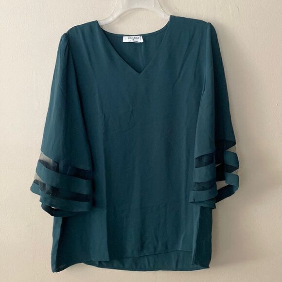 Zenana Outfitters Tops - Zenana Emerald Green Blouse  